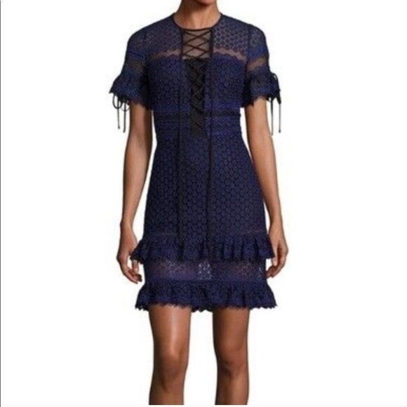 NWT Parker Ultraviolet Ruffle Lace Dress Size XS - Picture 4 of 14
